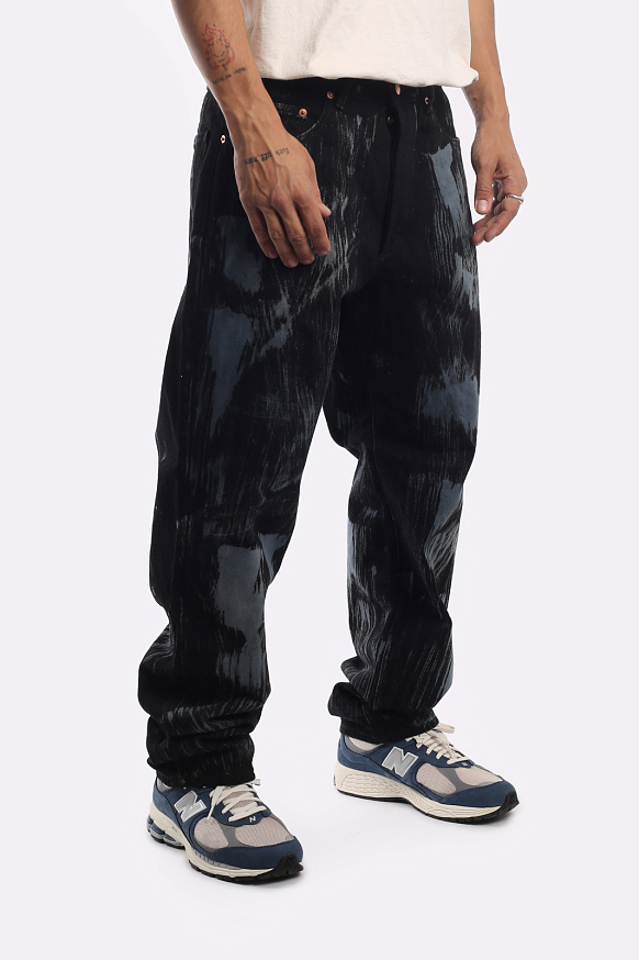 Мужские джинсы Hombre Nino Tie Dye 5 Pocket Pants (0222-PT0005-black) - фото 3 картинки