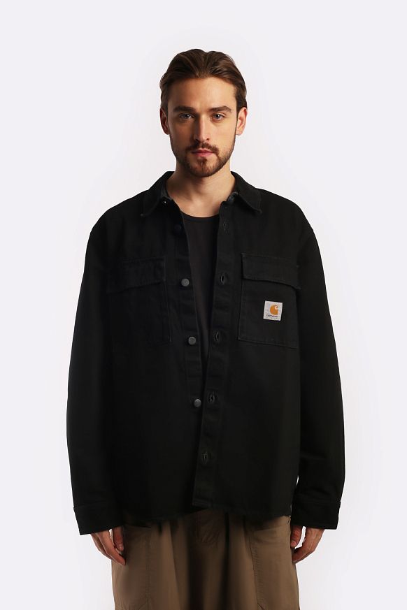 Мужская куртка Carhartt WIP Manny Shirt Jac (I032705-black) - фото 2 картинки