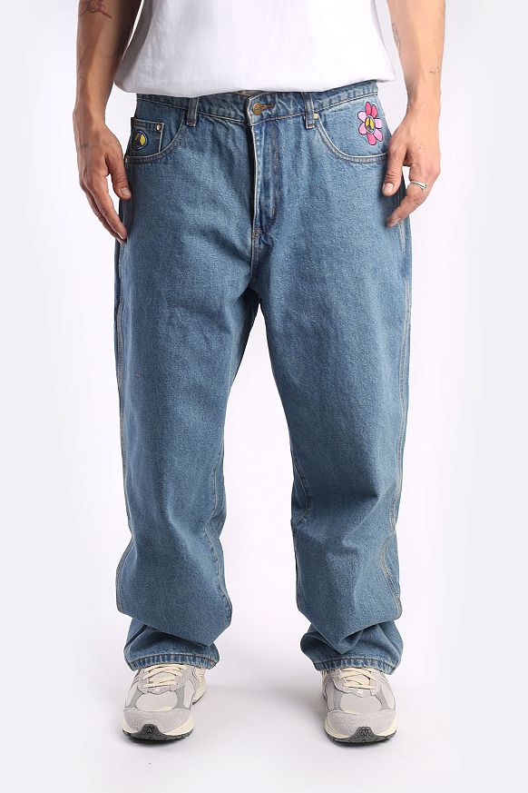 Мужские джинсы Butter Goods Flower Denim Jeans (Flower Denim-washer indig) - фото 2 картинки