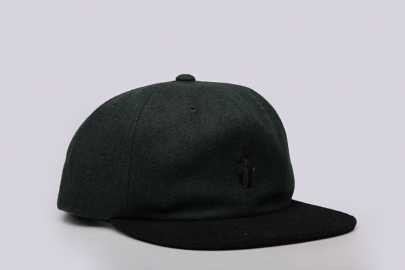 Кепка Stussy Crown S Wool Cap (131605-dark green) - фото 2 картинки