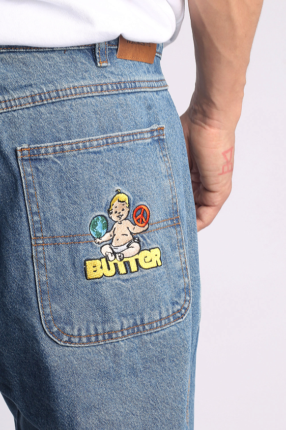 Мужские джинсы Butter Goods World Peace Denim Jeans (World Peace-washer indigo) - фото 6 картинки