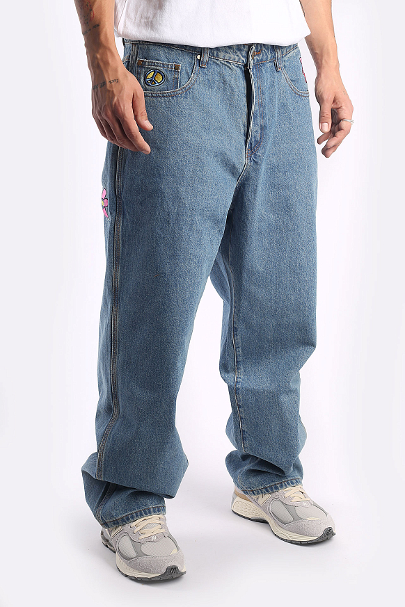 Мужские джинсы Butter Goods Flower Denim Jeans (Flower Denim-washer indig) - фото 3 картинки