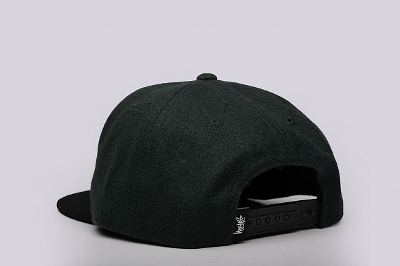 Кепка Stussy Crown S Wool Cap (131605-dark green) - фото 3 картинки
