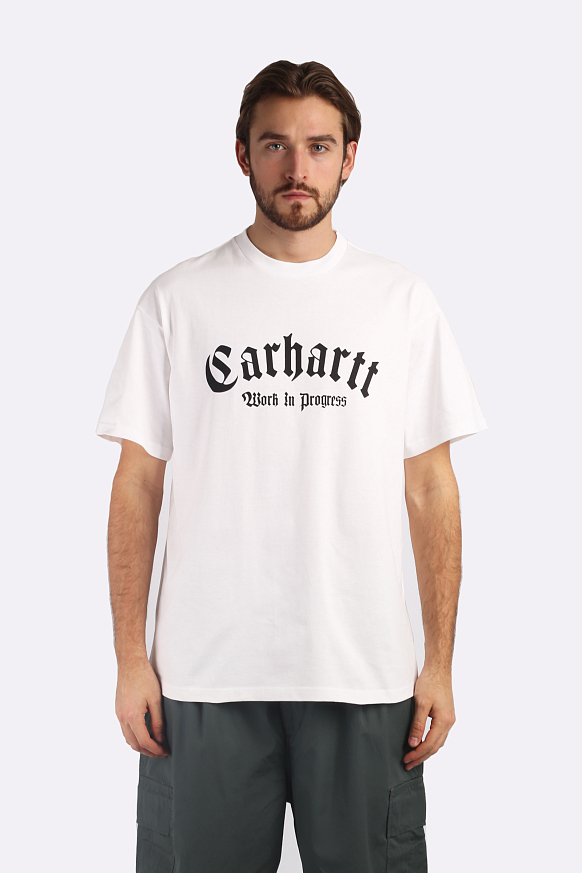 Мужская футболка Carhartt WIP S/S Onyx T-Shirt (I032875-white/black) - фото 2 картинки