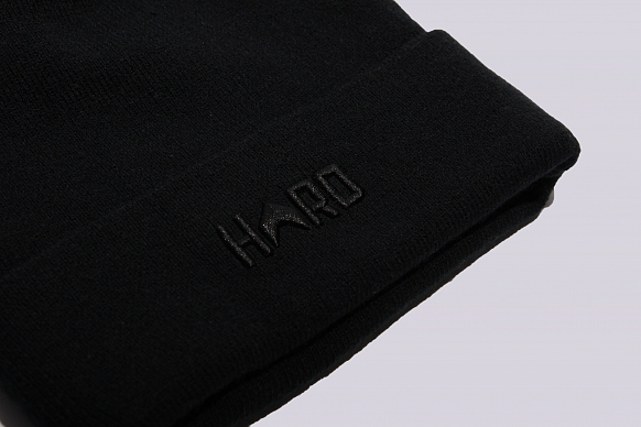 Мужская шапка Hard Hard Beanie (Hard blk/blk-0011) - фото 2 картинки