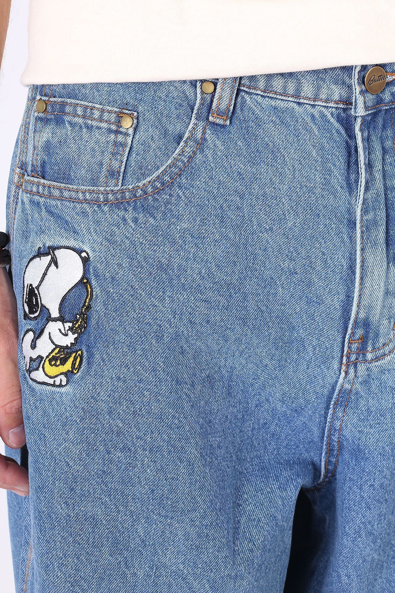 Мужские брюки Butter Goods x Peanuts Jazz Denim Jeans (Jazz Denim Jeans Indigo) купить