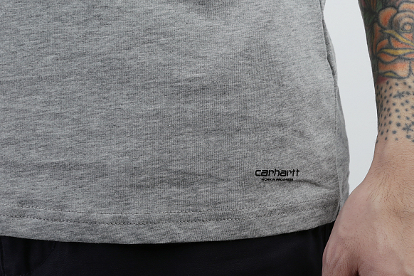Мужские футболки Carhartt WIP Standard Crew Neck T-Shirt 2 Pack (I020460-white/grey) - фото 3 картинки