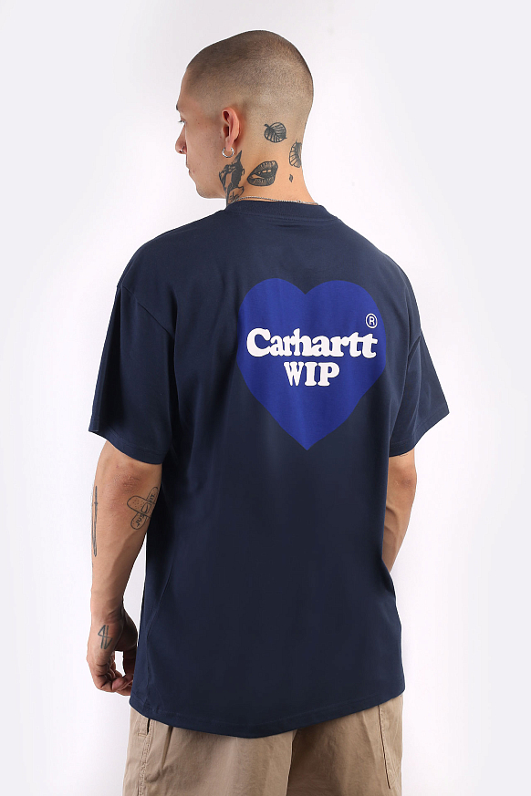 Мужская футболка Carhartt WIP S/S Double Heart T-Shirt (I032155-blue) - фото 5 картинки