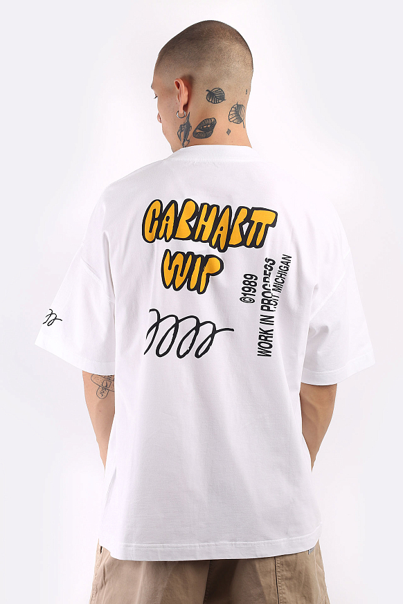 Мужская футболка Carhartt WIP S/S Signature T-Shirt (I032154-white) - фото 6 картинки