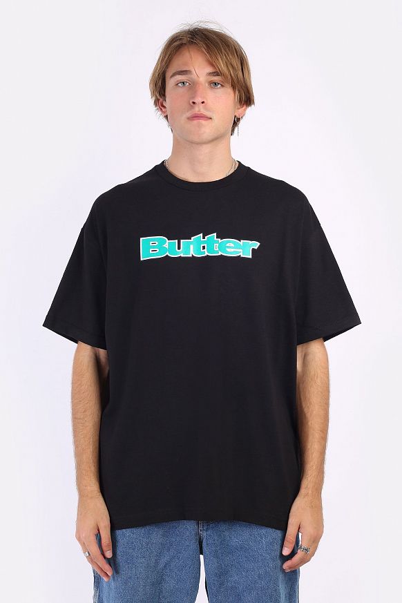 Мужская футболка Butter Goods Wordmark Tee (WORDMARK-black) - фото 3 картинки