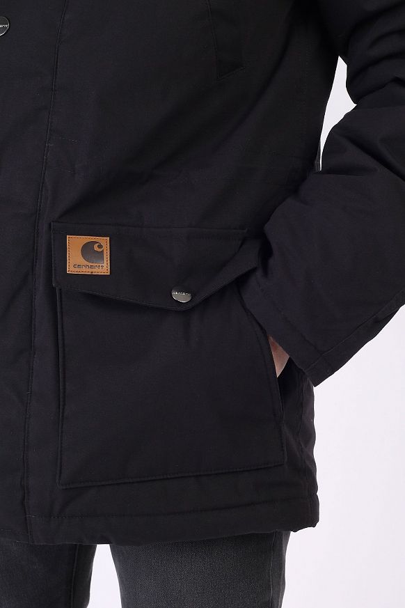 Мужская куртка Carhartt WIP Trapper Parka (I028129-black) - фото 2 картинки