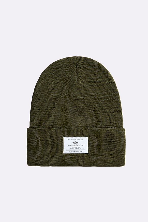 Мужская шапка Alpha Industries Essential Beanie (UHE51500C1-olive)
