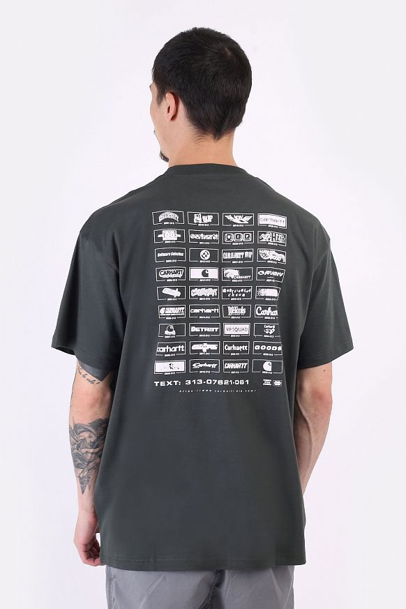 Мужская футболка Carhartt WIP S/S Screensaver T-Shirt (I029629-slate/white) - фото 4 картинки