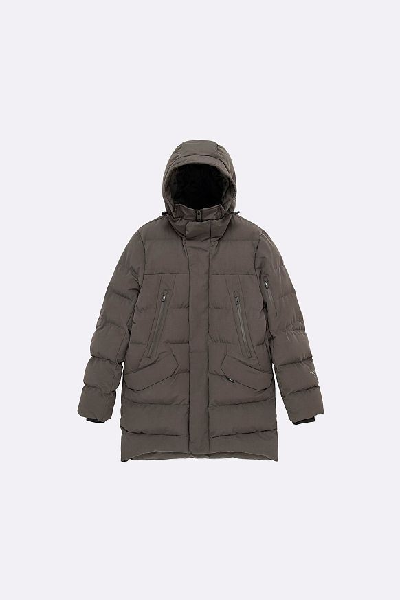 Мужская куртка KRAKATAU STROFO Long Down Jacket (Qm562-861-strofo-сер-зел)