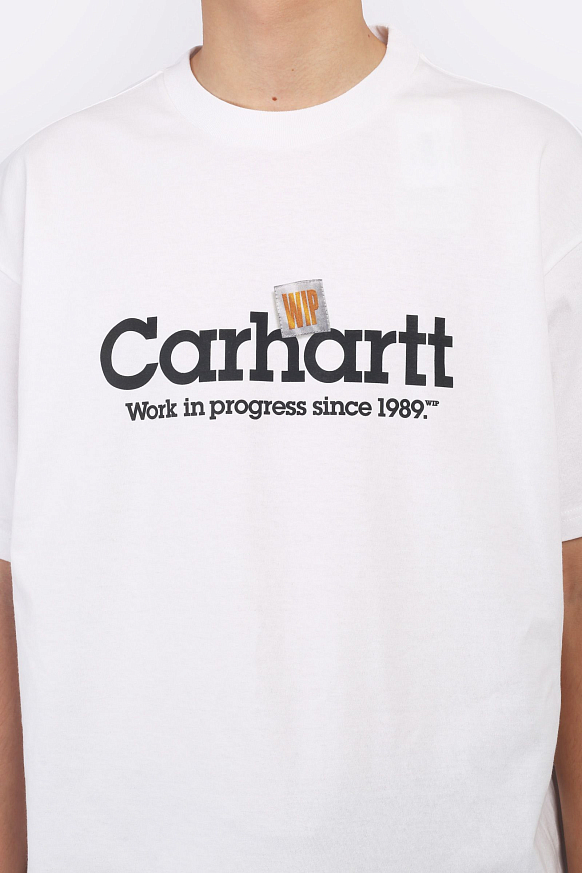 Мужская футболка Carhartt WIP S/S Label Script T-Shirt (I034421-white) - фото 5 картинки