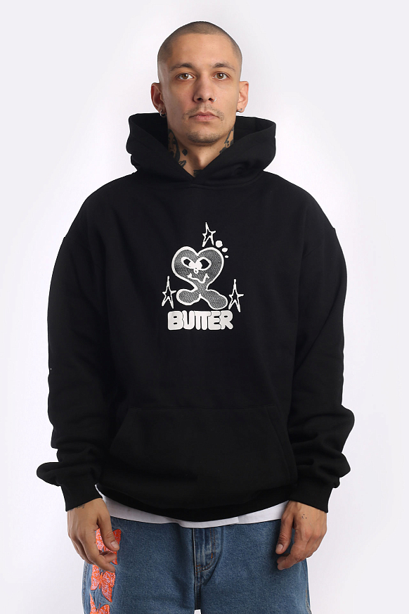 Мужская толстовка Butter Goods Heart Logo Pullover Hood (Heart logo-black) - фото 2 картинки