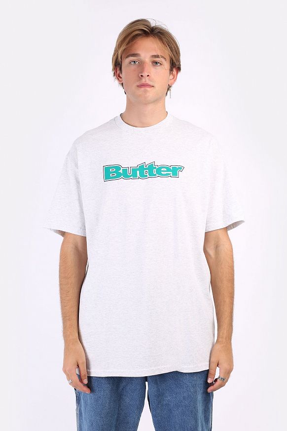 Мужская футболка Butter Goods Wordmark Tee (WORDMARK-ash grey) - фото 3 картинки