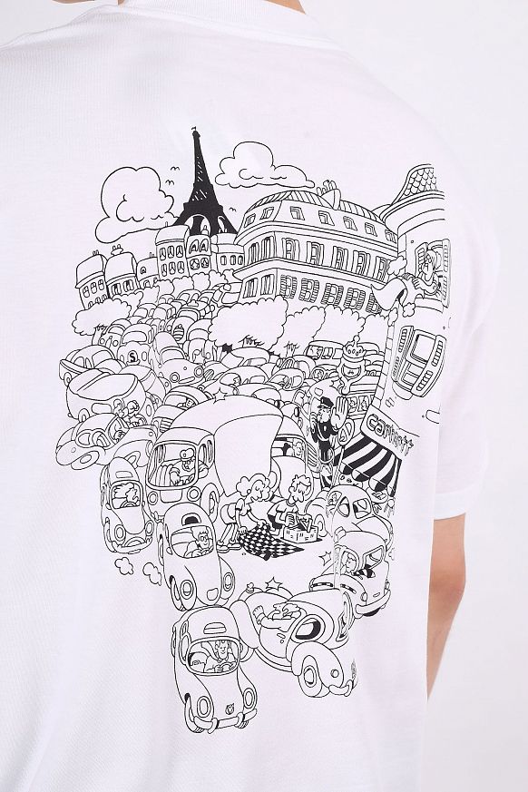 Мужская футболка Carhartt WIP S/S Picnic In Paris T-Shirt (I029932-white) - фото 5 картинки