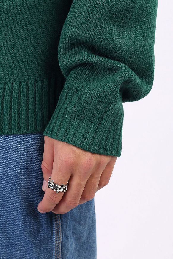 Мужской свитер Butter Goods Apple Knit Sweater (APPLE-forest green) - фото 4 картинки