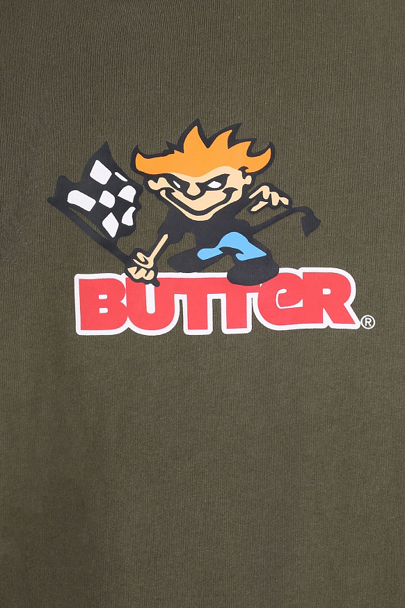 Мужская футболка Butter Goods Racing Logo Tee (Racing Logo Tee-army grn) - фото 2 картинки