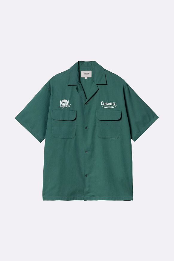 Мужская рубашка Carhartt WIP S/S Deli Shirt (I034738-rainforest/white)