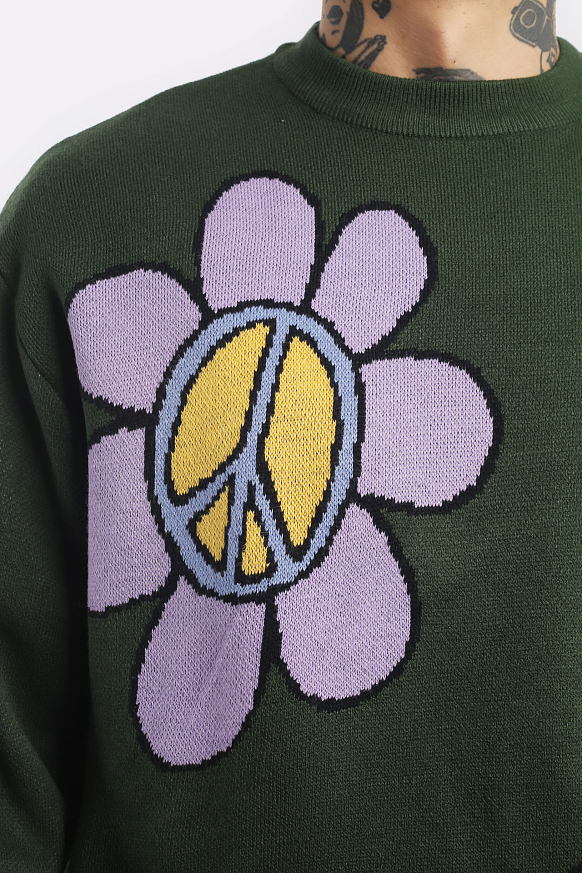 Мужской свитер Butter Goods Flowers Knit (Flowers Knit-sage) - фото 3 картинки