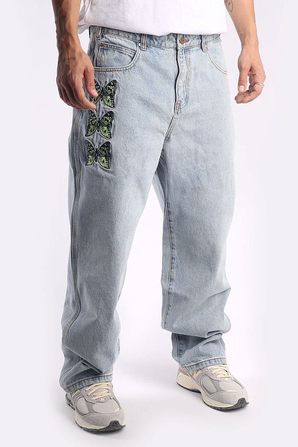 Мужские джинсы Butter Goods Butterfly Denim Jeans (Butterfly Denim-lght blue) - фото 3 картинки