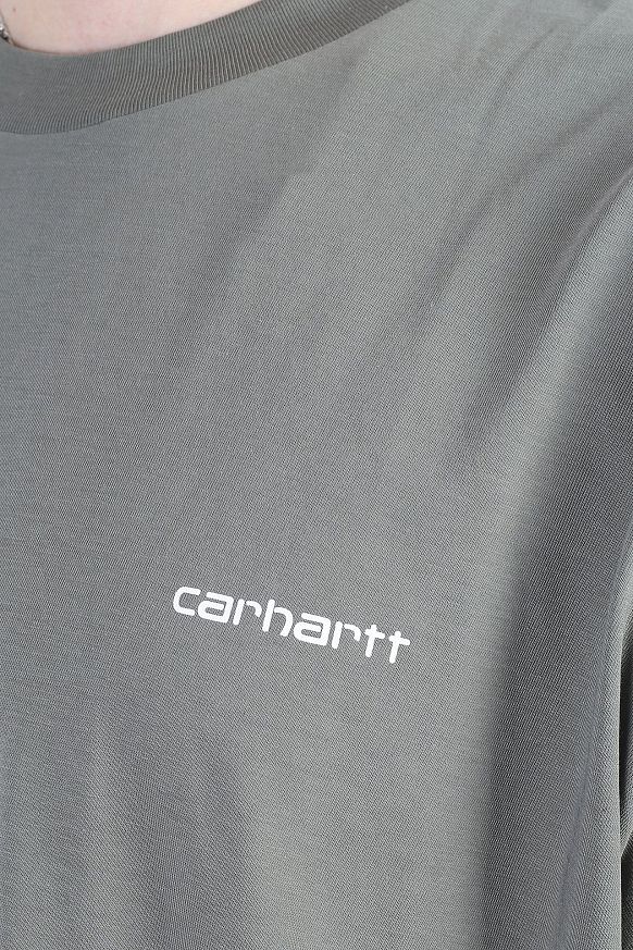 Мужская футболка Carhartt WIP S/S Nils T-Shirt (I030111-thyme/white) - фото 2 картинки