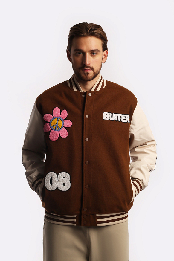 Мужская куртка Butter Goods World Peace Varsity Jacket (World Peace Varsity-brown) - фото 5 картинки