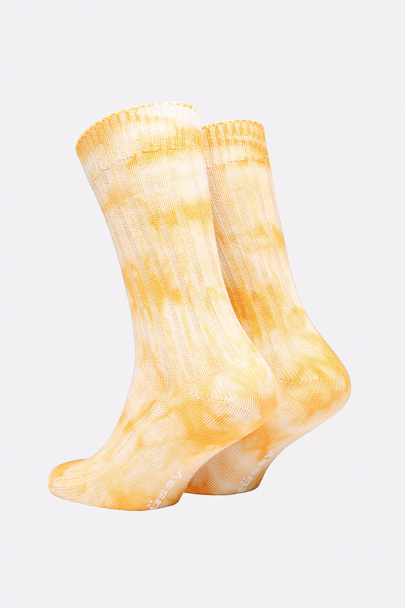 Мужские носки Stussy Dyed Ribbed Crew (138741-yellow) - фото 2 картинки