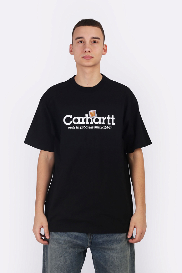 Мужская футболка Carhartt WIP S/S Label Script T-Shirt (I034421-black) - фото 2 картинки