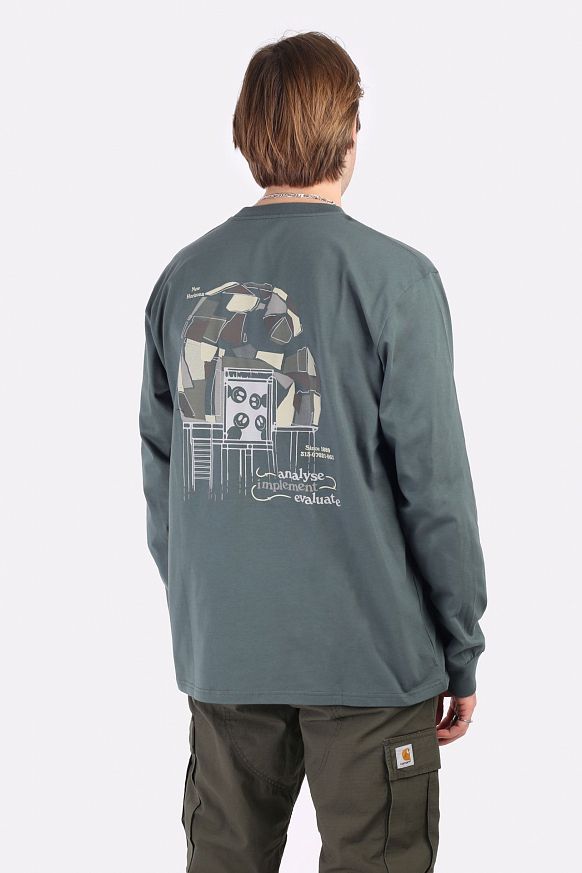Мужской лонгслив Carhartt WIP L/S Dome T-Shirt (I029982-hemlock green) - фото 4 картинки