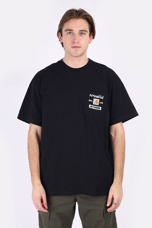 Мужская футболка Carhartt WIP S/S Scramble Pocket T-Shirt (I029983-black/white) - фото 3 картинки