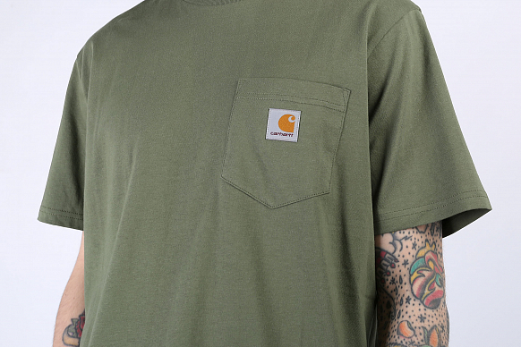 Мужская футболка Carhartt WIP S/S Pocket T-Shirt (I022091-dollar green) - фото 2 картинки