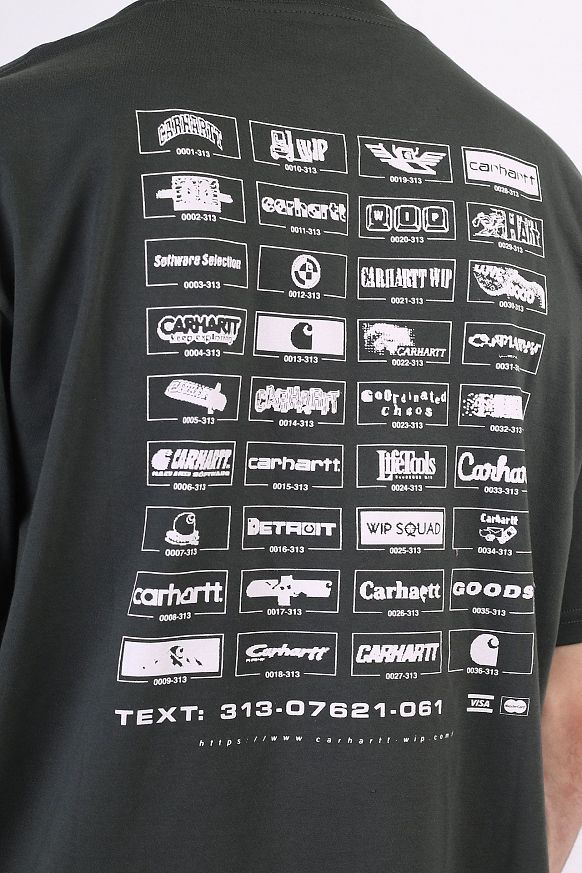 Мужская футболка Carhartt WIP S/S Screensaver T-Shirt (I029629-slate/white) - фото 5 картинки