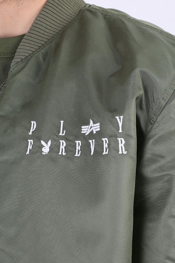 Мужская куртка Alpha Industries x Play Boy MA-1 Flight Jacket (CJP51502C1-sage) - фото 3 картинки