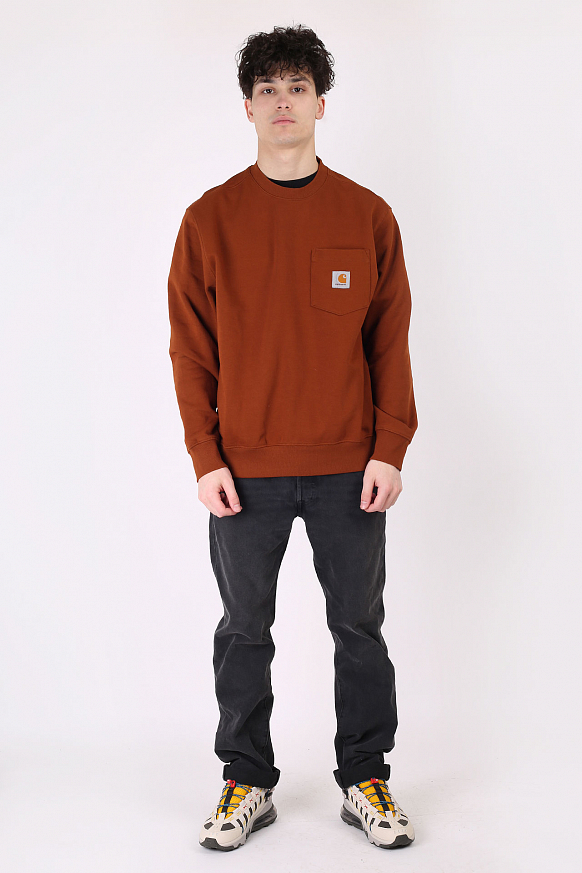 Мужская толстовка Carhartt WIP Pocket Sweat (I027681-brandy) - фото 6 картинки