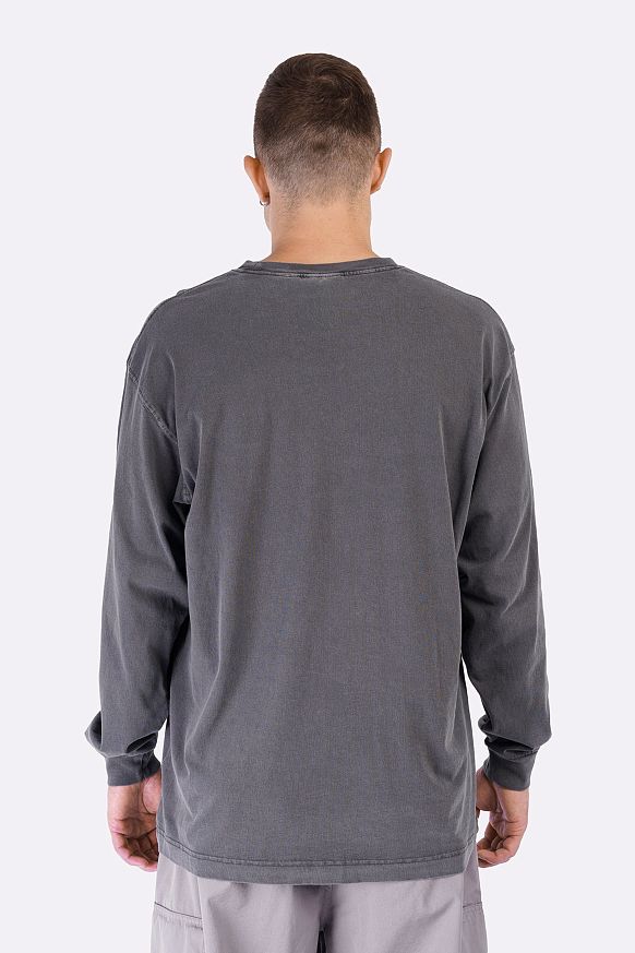 Мужской лонгслив Carhartt WIP L/S Nelson T-Shirt (I029948-graphite garm dyd) - фото 3 картинки
