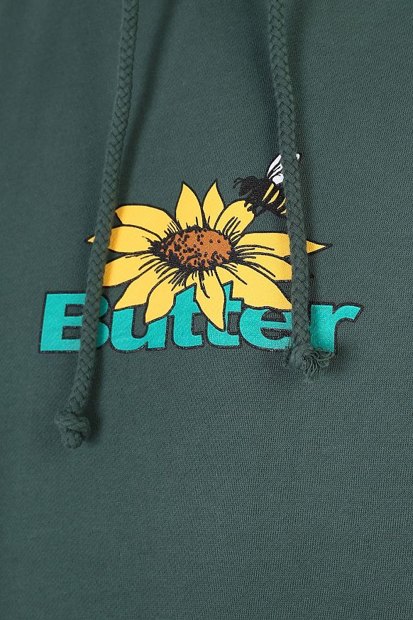 Мужская толстовка Butter Goods Sunflower Logo Pullover (SUNFLOWER-frt green) - фото 2 картинки