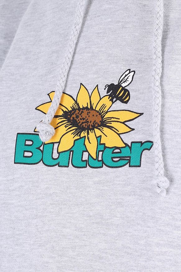 Мужская толстовка Butter Goods Sunflower Logo Pullover (SUNFLOWER-htr grey) - фото 2 картинки