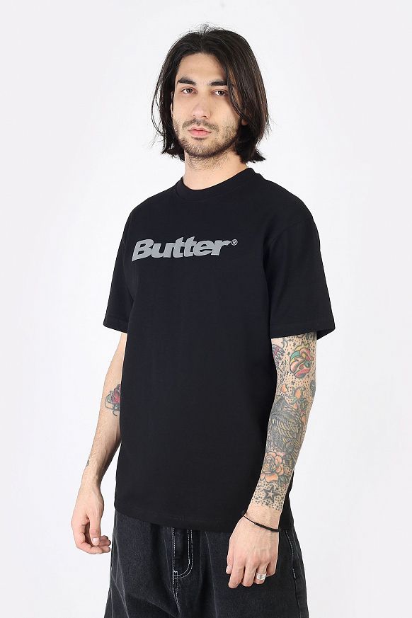 Мужская футболка Butter Goods Wordmark Tee (Wordmark puff-black)
