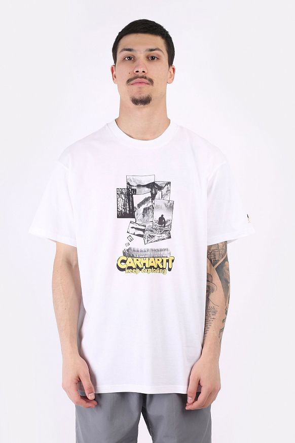 Мужская футболка Carhartt WIP S/S Exped T-Shirt (I029627-white) - фото 3 картинки