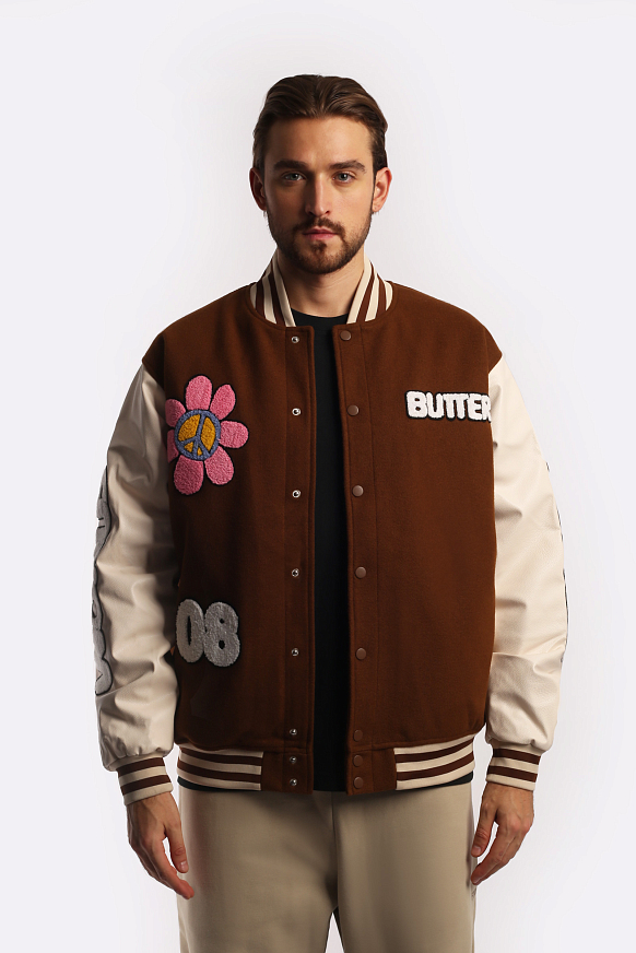 Мужская куртка Butter Goods World Peace Varsity Jacket (World Peace Varsity-brown) - фото 2 картинки