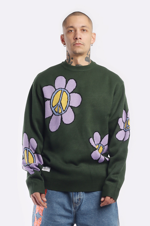 Мужской свитер Butter Goods Flowers Knit (Flowers Knit-sage) - фото 2 картинки