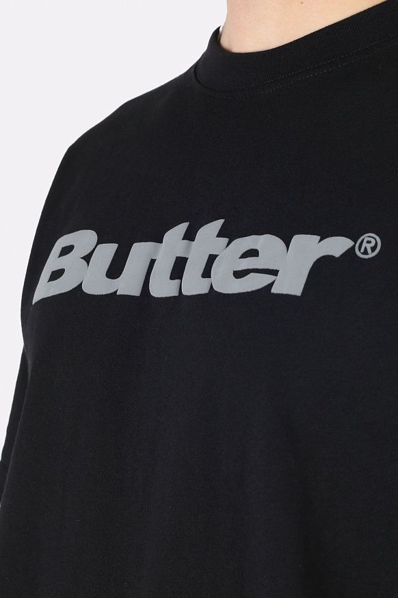 Мужская футболка Butter Goods Wordmark Tee (Wordmark puff-black) - фото 3 картинки