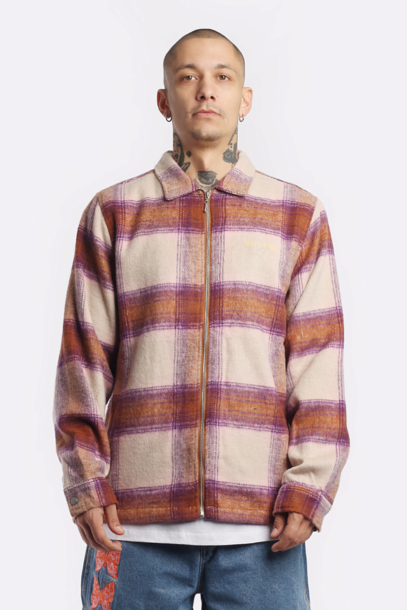 Мужская куртка Butter Goods Heavyweight Flannel Jacket (Heavyweight-walnut/grape) - фото 2 картинки