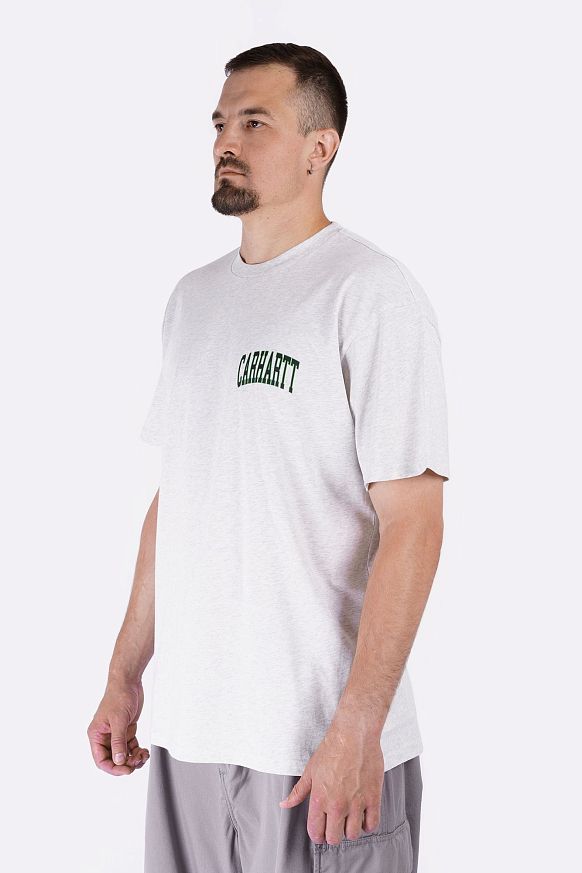 Мужская футболка Carhartt WIP S/S Logo T-Shirt (I034643-ash heather) - фото 5 картинки