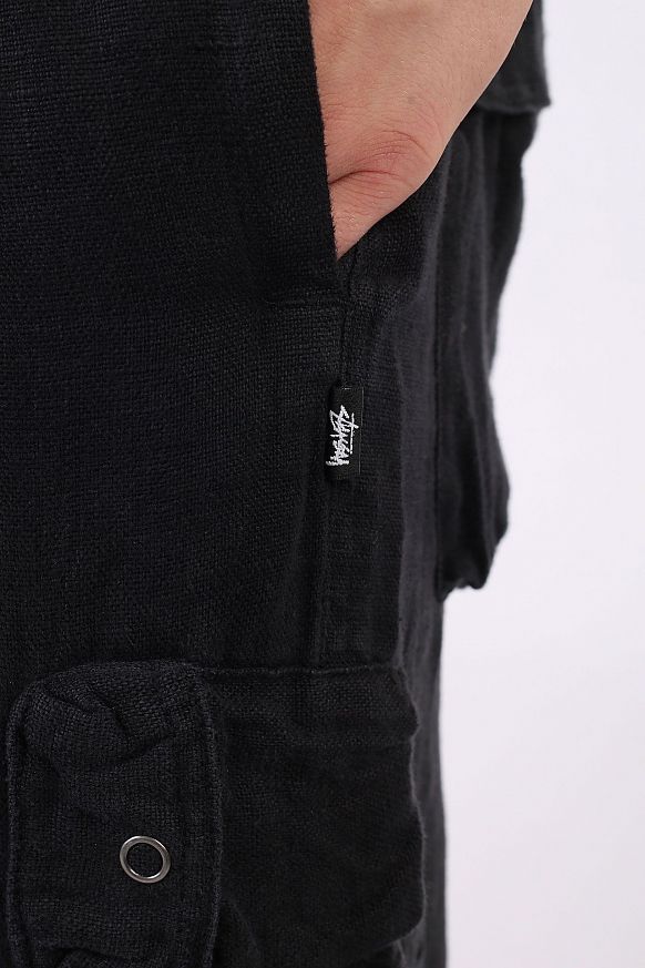 Мужские брюки Stussy Linen Utility Pant (116490-black) - фото 4 картинки