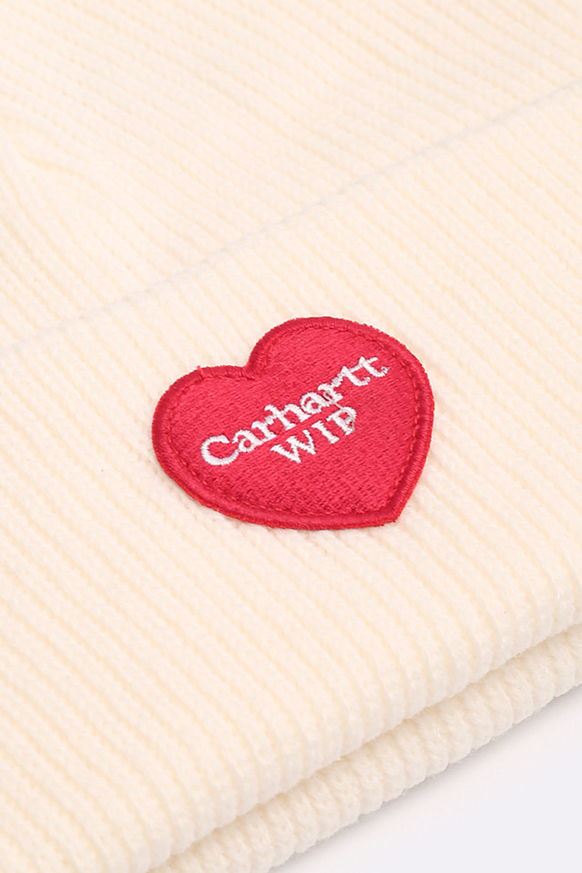 Шапка Carhartt WIP Heart Patch Beanie (I032226-wax) - фото 2 картинки