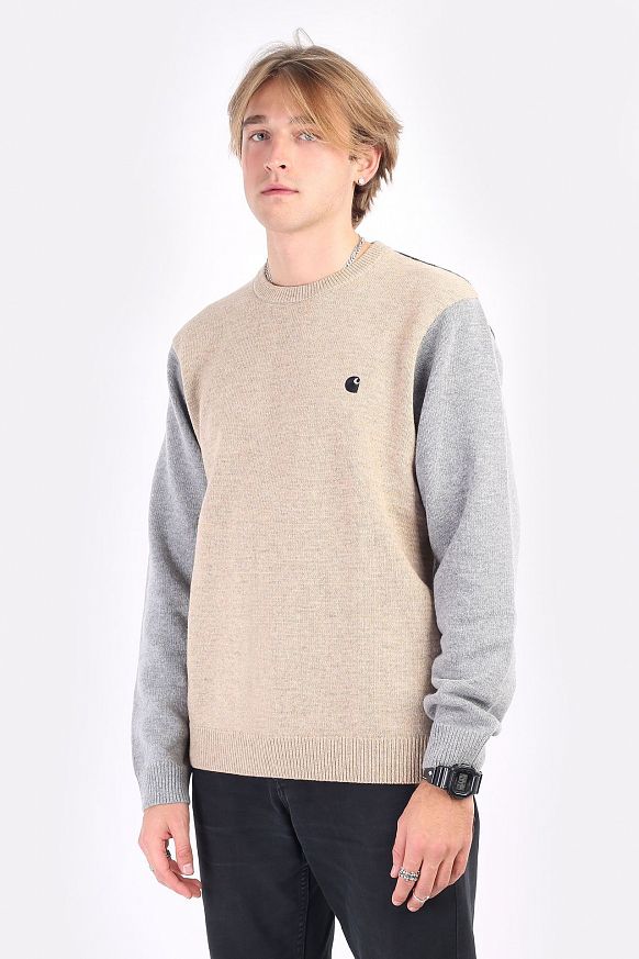 Мужской свитер Carhartt WIP Triple Sweater (I029514-grey/black)